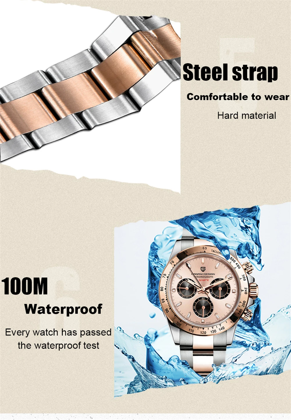 2026 New PAGANI Design Top Brand Men's Sports Quartz Watches Sapphire Stainless Steel Waterproof Chronograph Luxury Reloj Hombre