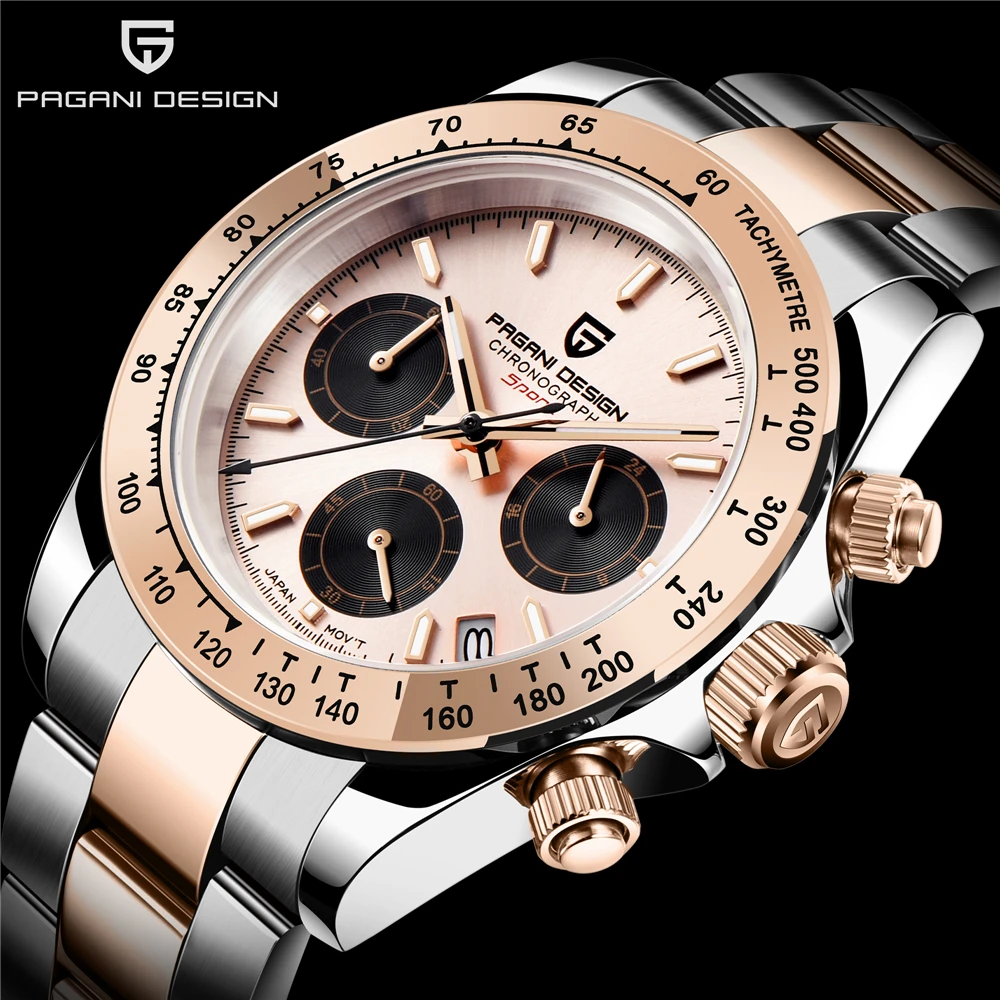 2026 New PAGANI Design Top Brand Men's Sports Quartz Watches Sapphire Stainless Steel Waterproof Chronograph Luxury Reloj Hombre