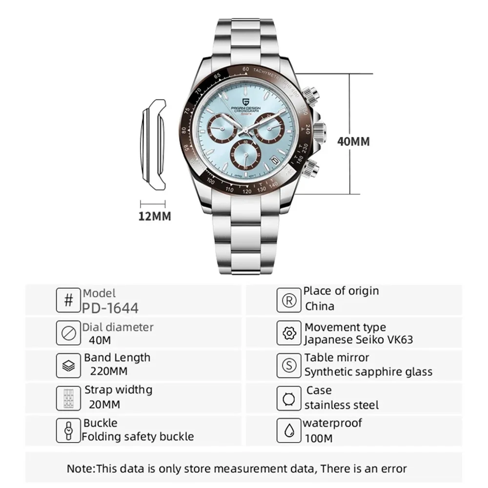 2026 New PAGANI Design Top Brand Men's Sports Quartz Watches Sapphire Stainless Steel Waterproof Chronograph Luxury Reloj Hombre