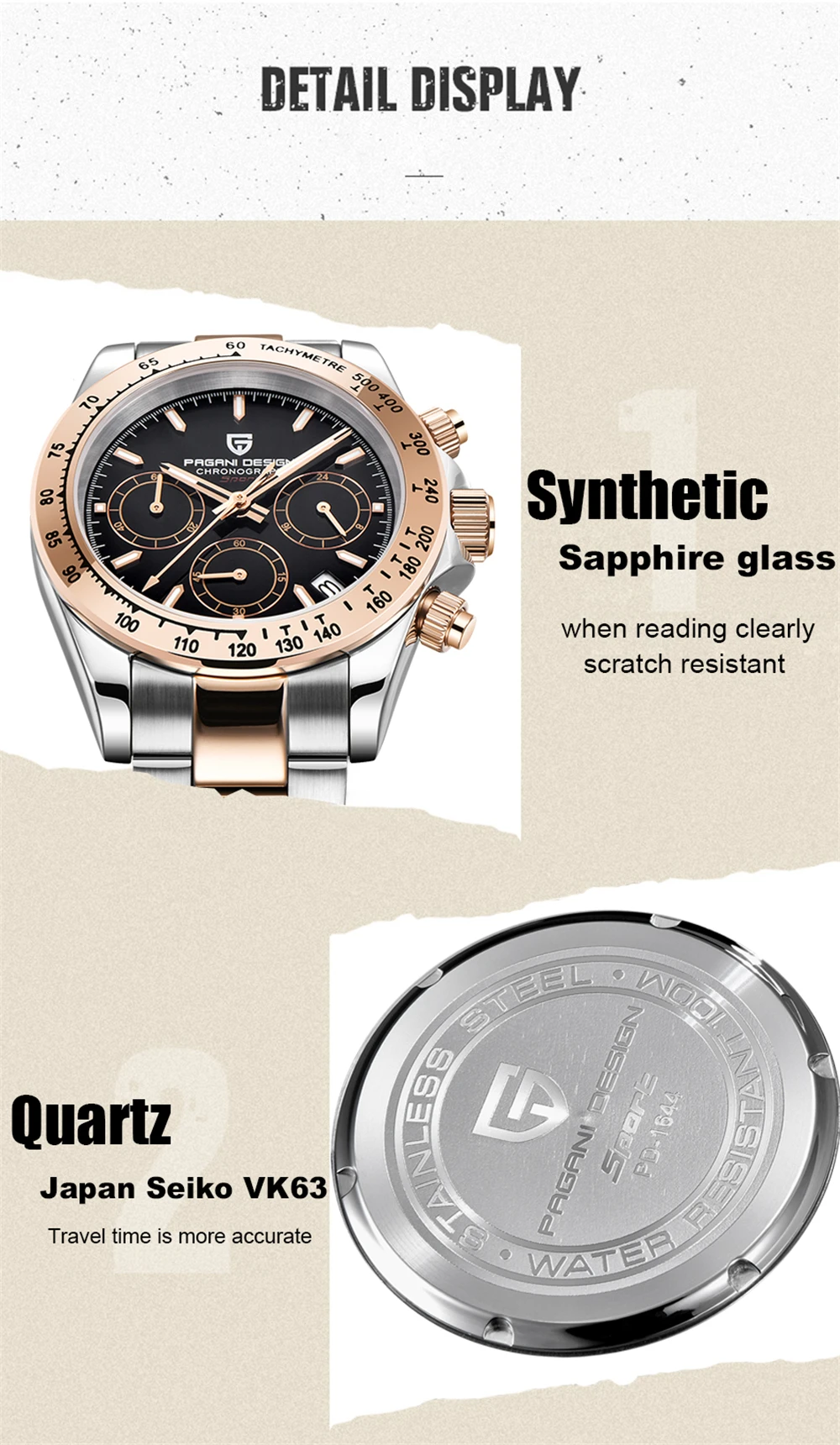2026 New PAGANI Design Top Brand Men's Sports Quartz Watches Sapphire Stainless Steel Waterproof Chronograph Luxury Reloj Hombre