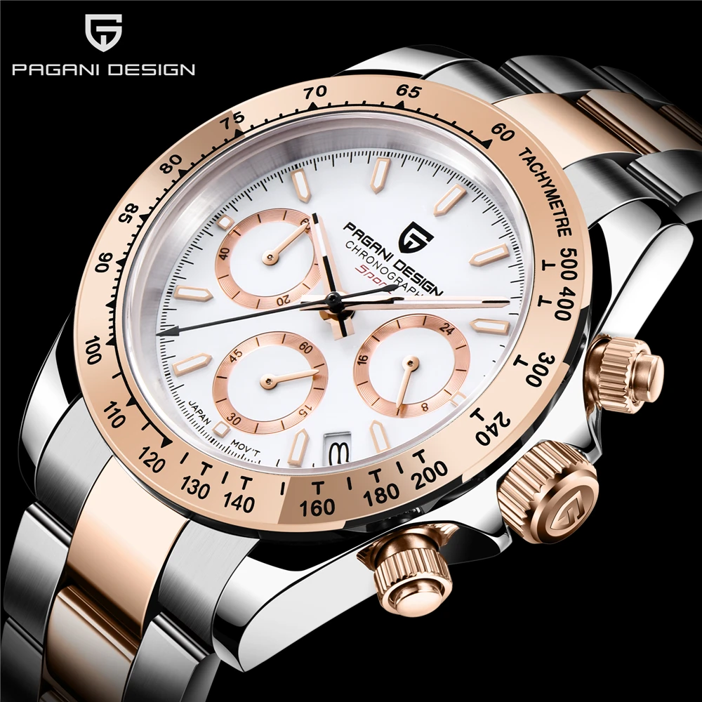 2026 New PAGANI Design Top Brand Men's Sports Quartz Watches Sapphire Stainless Steel Waterproof Chronograph Luxury Reloj Hombre