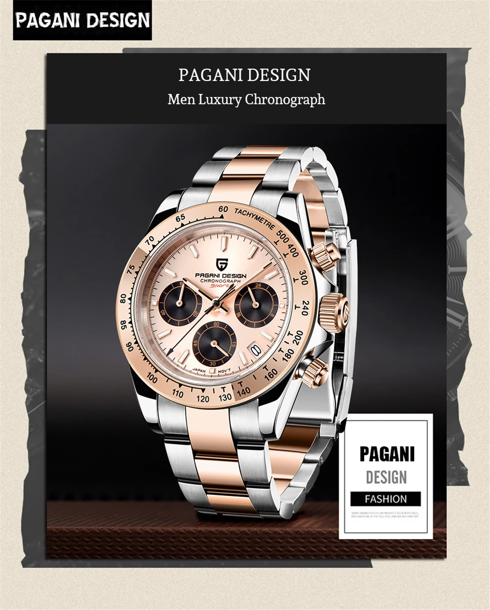 2026 New PAGANI Design Top Brand Men's Sports Quartz Watches Sapphire Stainless Steel Waterproof Chronograph Luxury Reloj Hombre