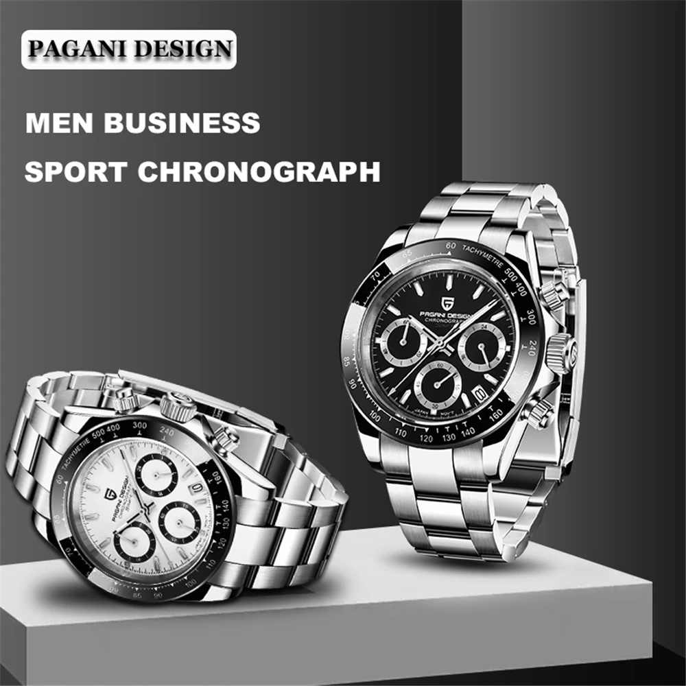 2026 New PAGANI Design Top Brand Men's Sports Quartz Watches Sapphire Stainless Steel Waterproof Chronograph Luxury Reloj Hombre