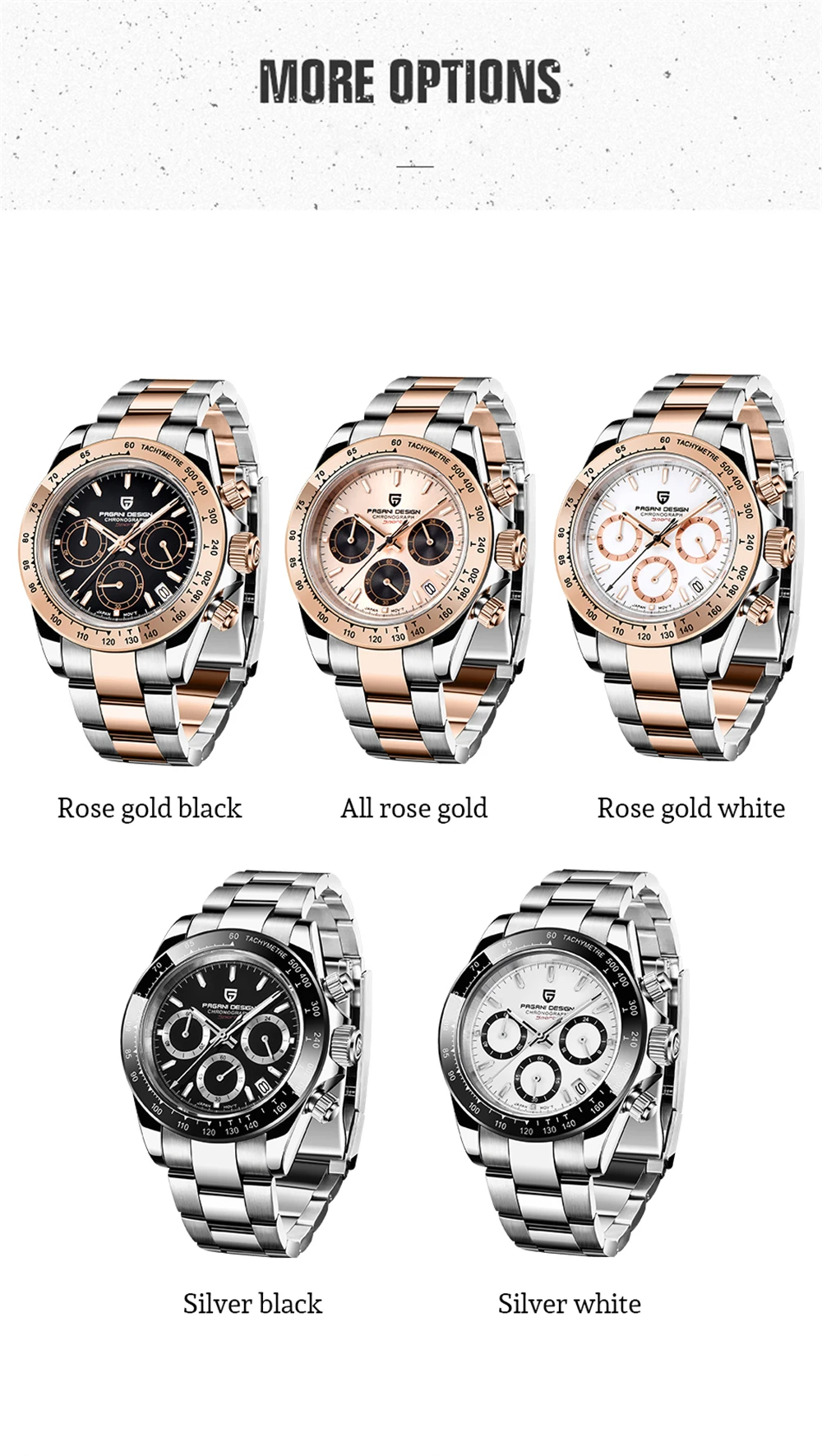 2026 New PAGANI Design Top Brand Men's Sports Quartz Watches Sapphire Stainless Steel Waterproof Chronograph Luxury Reloj Hombre