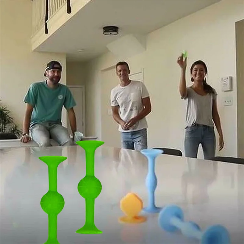7/12pcs Soft Sticky Suction Dart Fidget Toy Family Interactive Game Pop Silicone Dart Decompression Toy Party Favors For Guests