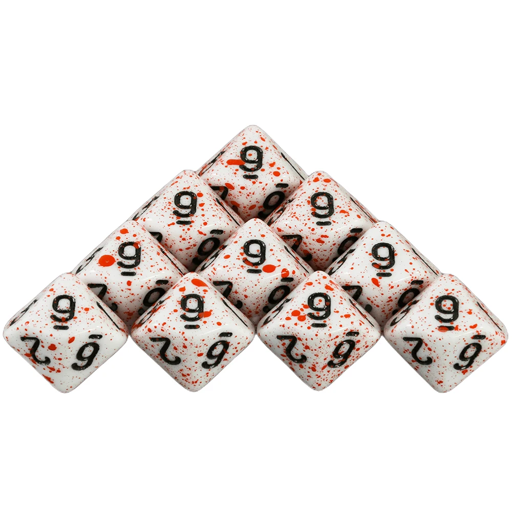Dormia Dice DND Accessories Opaque White Acrylic Polyhedral Dice Set With Special Blood Effect For Table Board Role Playing Game