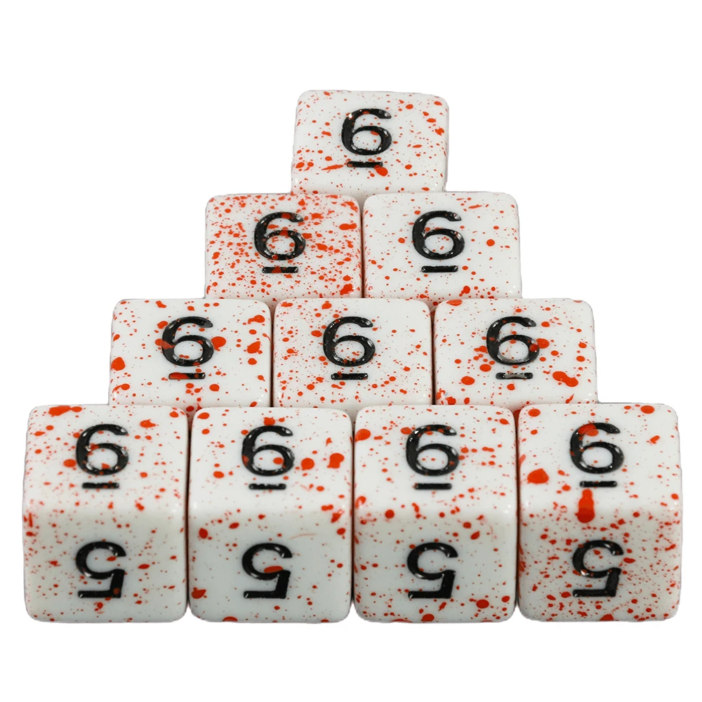 Dormia Dice DND Accessories Opaque White Acrylic Polyhedral Dice Set With Special Blood Effect For Table Board Role Playing Game