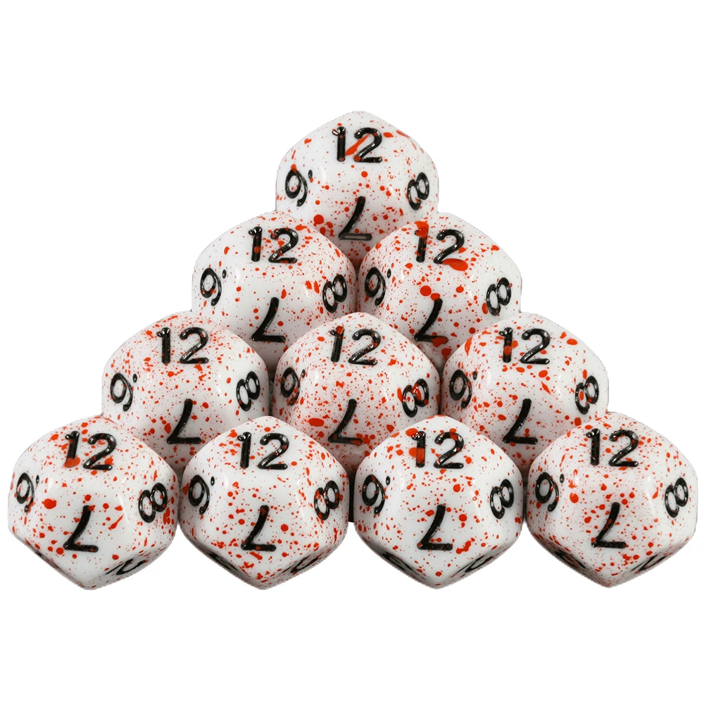 Dormia Dice DND Accessories Opaque White Acrylic Polyhedral Dice Set With Special Blood Effect For Table Board Role Playing Game