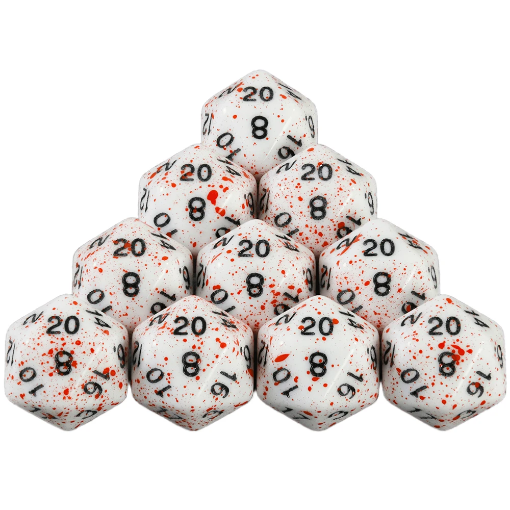Dormia Dice DND Accessories Opaque White Acrylic Polyhedral Dice Set With Special Blood Effect For Table Board Role Playing Game