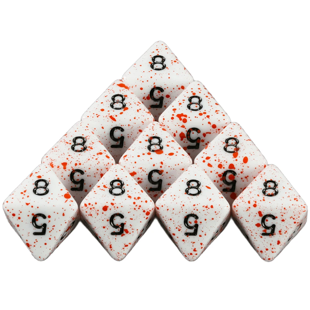 Dormia Dice DND Accessories Opaque White Acrylic Polyhedral Dice Set With Special Blood Effect For Table Board Role Playing Game