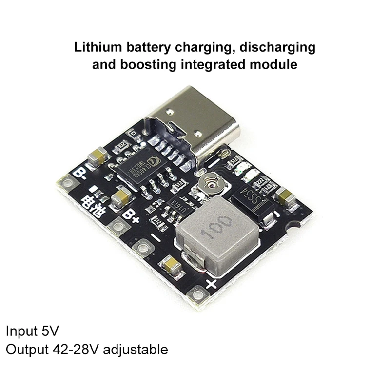 1-10PCS Lithium Li-ion 18650 3.7V 4.2V Battery Charger Board DC-DC Step Up Boost Module USB Type-C TP4056 Fast Charge Module