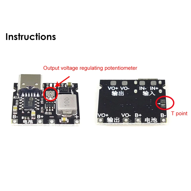 1-10PCS Lithium Li-ion 18650 3.7V 4.2V Battery Charger Board DC-DC Step Up Boost Module USB Type-C TP4056 Fast Charge Module