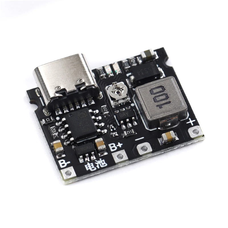 1-10PCS Lithium Li-ion 18650 3.7V 4.2V Battery Charger Board DC-DC Step Up Boost Module USB Type-C TP4056 Fast Charge Module