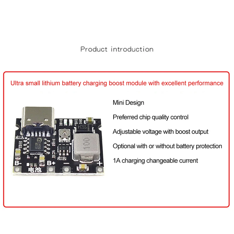 1-10PCS Lithium Li-ion 18650 3.7V 4.2V Battery Charger Board DC-DC Step Up Boost Module USB Type-C TP4056 Fast Charge Module