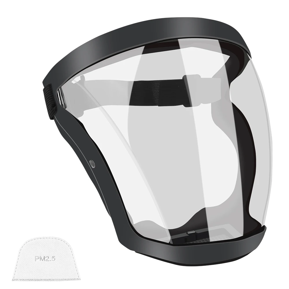 Full Face Shield Protection Face Cover Oil-splash Proof Mask With Filters Motorcycle Bicycle Cycling Dusting Mask Kitchen Tool