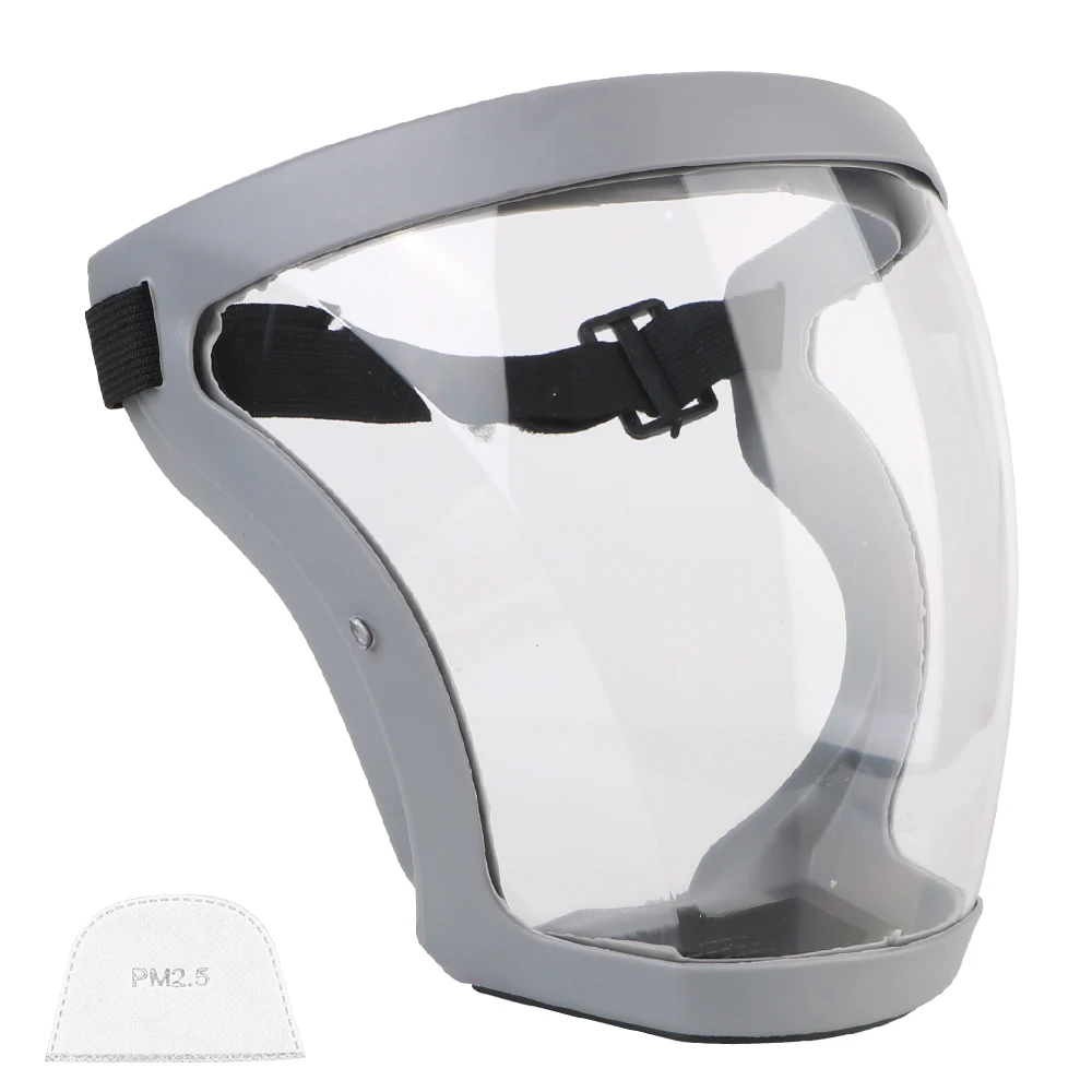 Full Face Shield Protection Face Cover Oil-splash Proof Mask With Filters Motorcycle Bicycle Cycling Dusting Mask Kitchen Tool