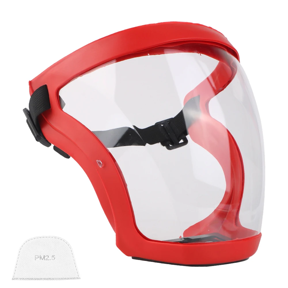 Full Face Shield Protection Face Cover Oil-splash Proof Mask With Filters Motorcycle Bicycle Cycling Dusting Mask Kitchen Tool