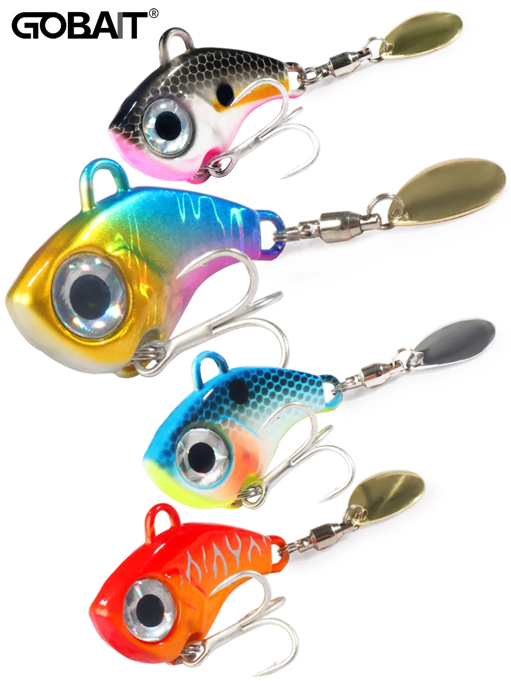 Wobble Rotating Metal VIB Vibration Bait Spinner Spoon Jig Fishing Lures 10g 20g 30g Artificial Hard Baits Sequins Pesca Lure