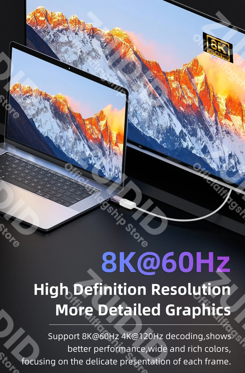 Mini DP to Displayport 1.4 Adapter Converter 8K@60Hz Bi-Directional DP to Mini DP Male to Female Cable Extender for MacBook Pro