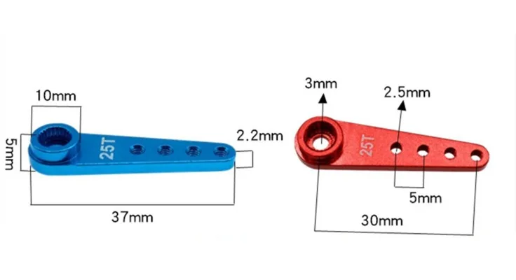 42mm 37mm 28mm 25T M3 Aluminum RC Servo Arm Horn Single Arm/Dual Arm for Futaba Savox Xcore HL HSP HD Power RC Tools