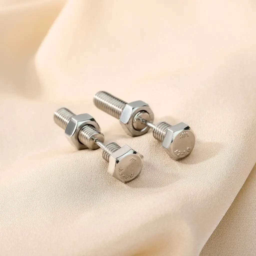 Kind Exquisite Fashion Earrings Screw Stud Earrings, Personalized Study Birthday Gift for Lovers