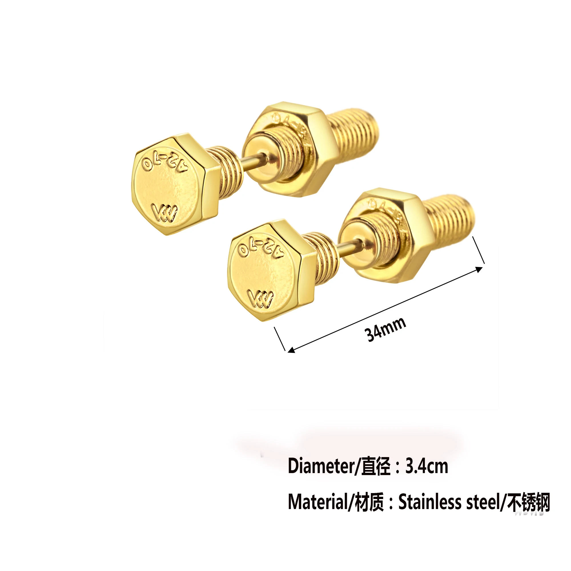 Kind Exquisite Fashion Earrings Screw Stud Earrings, Personalized Study Birthday Gift for Lovers