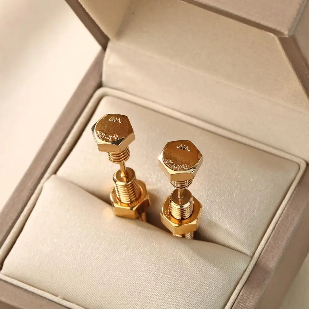 Kind Exquisite Fashion Earrings Screw Stud Earrings, Personalized Study Birthday Gift for Lovers