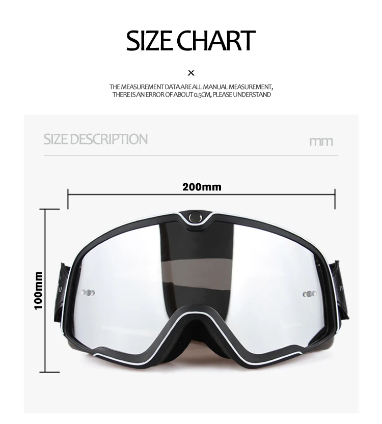 Retro Motorcycle Goggles Ski Glasses Sunglasses ATV Goggles Non-slip Belt AntiUV Cafe Racer Chopper Cycling Racing Free Shipping