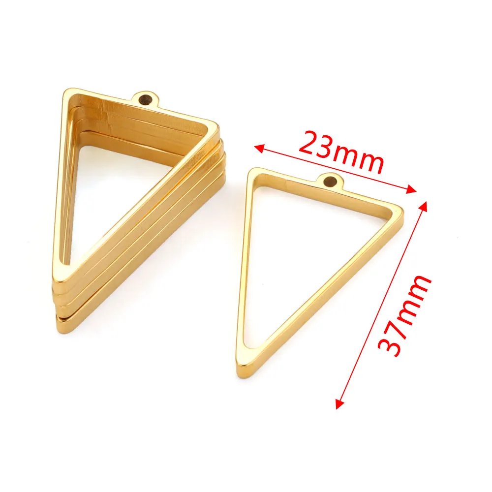 10pcs Stainless Steel Geometric Figure Charm Hollow Glue Blank Pendant Tray Bezel Charms For Jewelry Making Supplies Findings