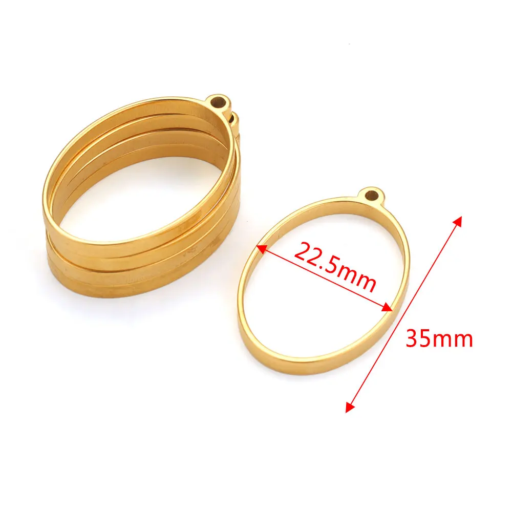 10pcs Stainless Steel Geometric Figure Charm Hollow Glue Blank Pendant Tray Bezel Charms For Jewelry Making Supplies Findings