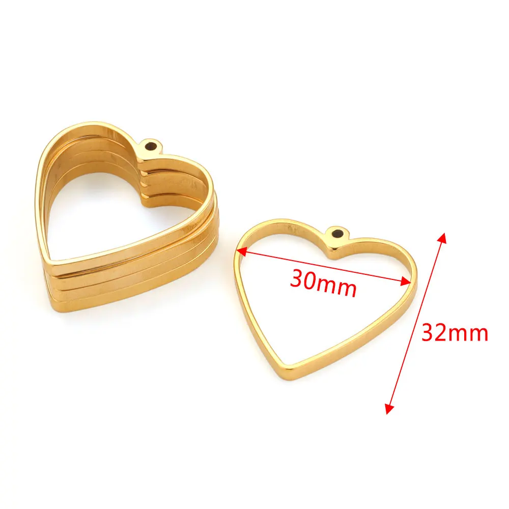 10pcs Stainless Steel Geometric Figure Charm Hollow Glue Blank Pendant Tray Bezel Charms For Jewelry Making Supplies Findings