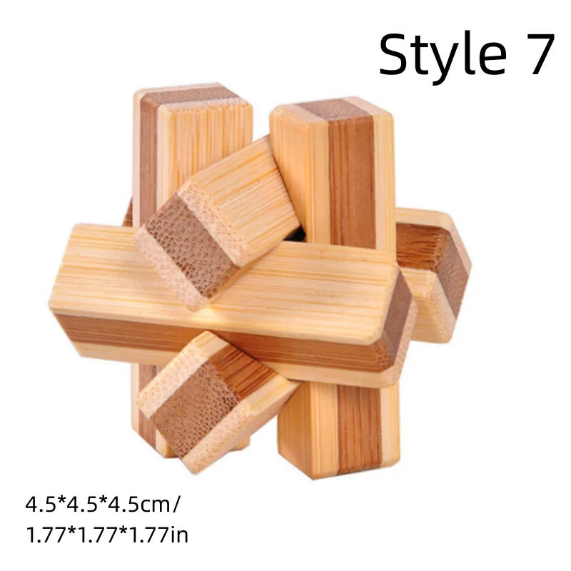 New Wooden Kong Ming Lock Lu Ban Lock IQ Brain Teaser Educational Toy Children Montessori 3D Puzzles Game Unlock Toys Kid Adult