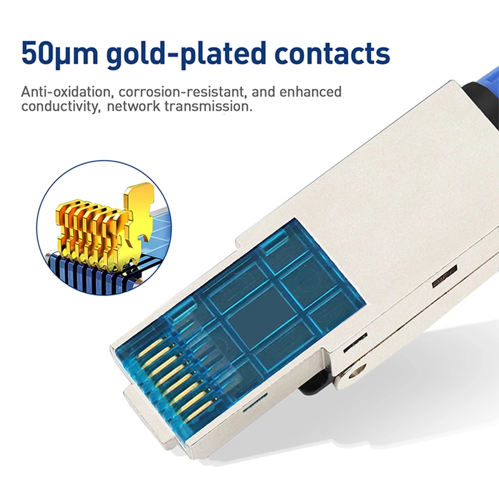 ZoeRax RJ45 CAT8 CAT7 CAT6A Toolless Ethernet Cable Connector Shielded 40/10Gbps Network Cable Plug for 22~24AWG STP Lan Cable
