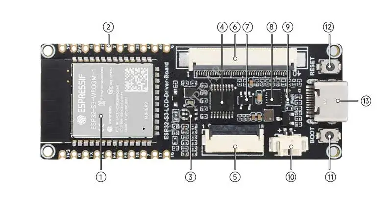ESP32-S3 LCD Driver Development Board RGB / SPI N8R8 For 2.1inch / 2.8inch / 4inch Captive TouchScreen Display