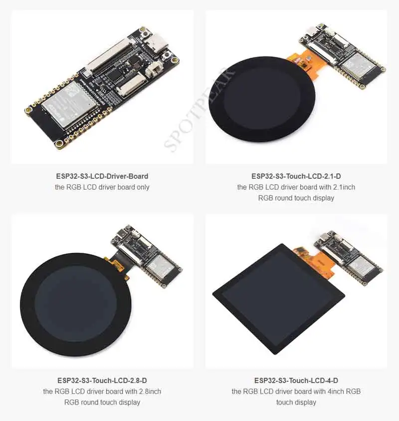 ESP32-S3 LCD Driver Development Board RGB / SPI N8R8 For 2.1inch / 2.8inch / 4inch Captive TouchScreen Display