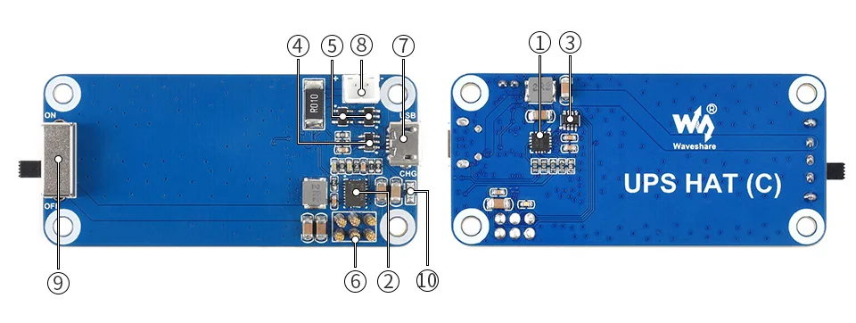 Waveshare UPS HAT (C) 5V Uninterruptible Power Supply UPS HAT Board For Raspberry Pi Zero Zero 2 W UPS