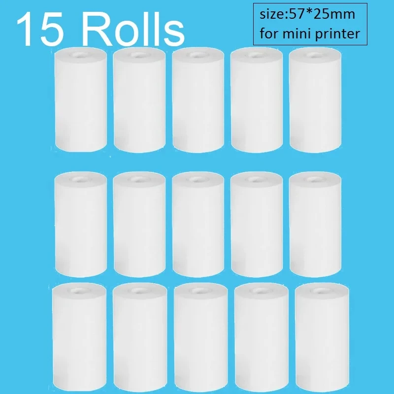 5/10/15/20 57*25mm Thermal Paper White Children Camera Instant Print Kids Camera Printing Paper Replacement Accessories Parts