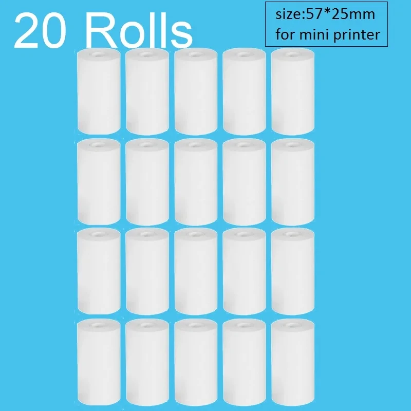 5/10/15/20 57*25mm Thermal Paper White Children Camera Instant Print Kids Camera Printing Paper Replacement Accessories Parts