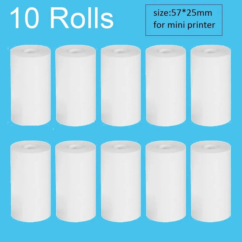 5/10/15/20 57*25mm Thermal Paper White Children Camera Instant Print Kids Camera Printing Paper Replacement Accessories Parts