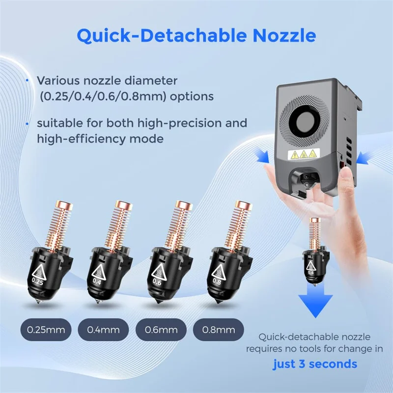 1Pc Original FLASHFORGE Adventurer 5M/5M Pro Nozzle 3D Printer Nozzle Assembly, 3S Quick-Detachable Nozzle,Max 280℃ High Flow