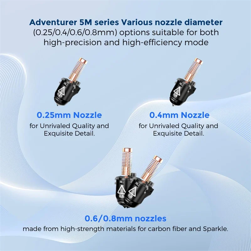 1Pc Original FLASHFORGE Adventurer 5M/5M Pro Nozzle 3D Printer Nozzle Assembly, 3S Quick-Detachable Nozzle,Max 280℃ High Flow