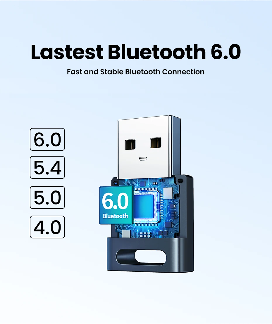 UGREEN USB Bluetooth Adapter, Bluetooth 6.0 Dongle for PC Windows 11/10/8.1, Bluetooth Receiver & Transmitter for Keyboard/Mouse