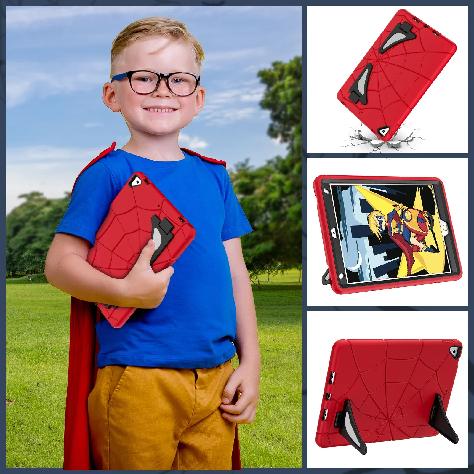 Case For iPad 10th 9th 8th 7th 6th Generation 10.2 9.7 A16 Kid Shockproof Tablet Cover For iPad 11 2024 Pro 2022 Air 4 5 Fundas