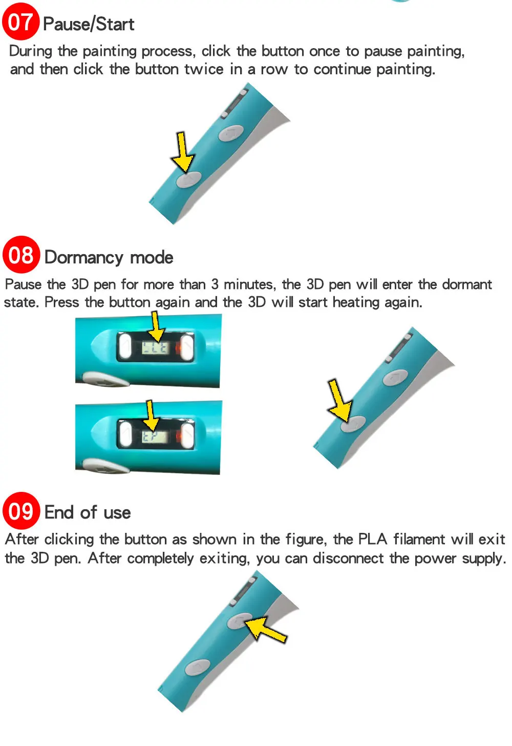 Kids 3D Printing Pen Set 3D Pen with LCD Display Power Adapter Storage Box 200M PLA Filament Children's Birthday Christmas Gift