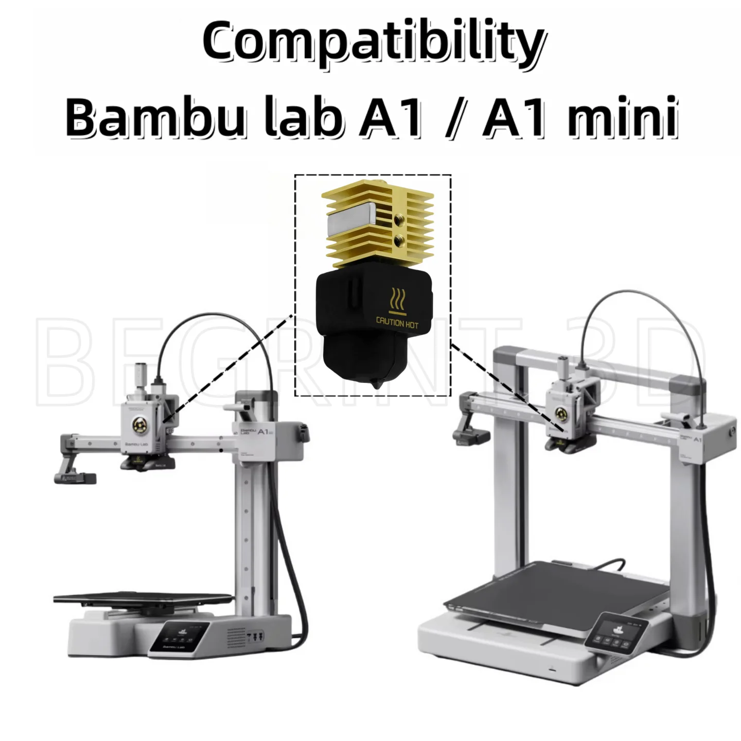 NEW Hotend For Bambu Lab A1 Mini Assembly Hotend Kit 0.2 0.4 0.6 0.8MM Replaceable Nozzle For 3D Printer Bamboo Lab A1/A1 Mini