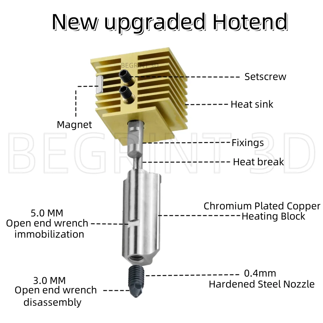 NEW Hotend For Bambu Lab A1 Mini Assembly Hotend Kit 0.2 0.4 0.6 0.8MM Replaceable Nozzle For 3D Printer Bamboo Lab A1/A1 Mini