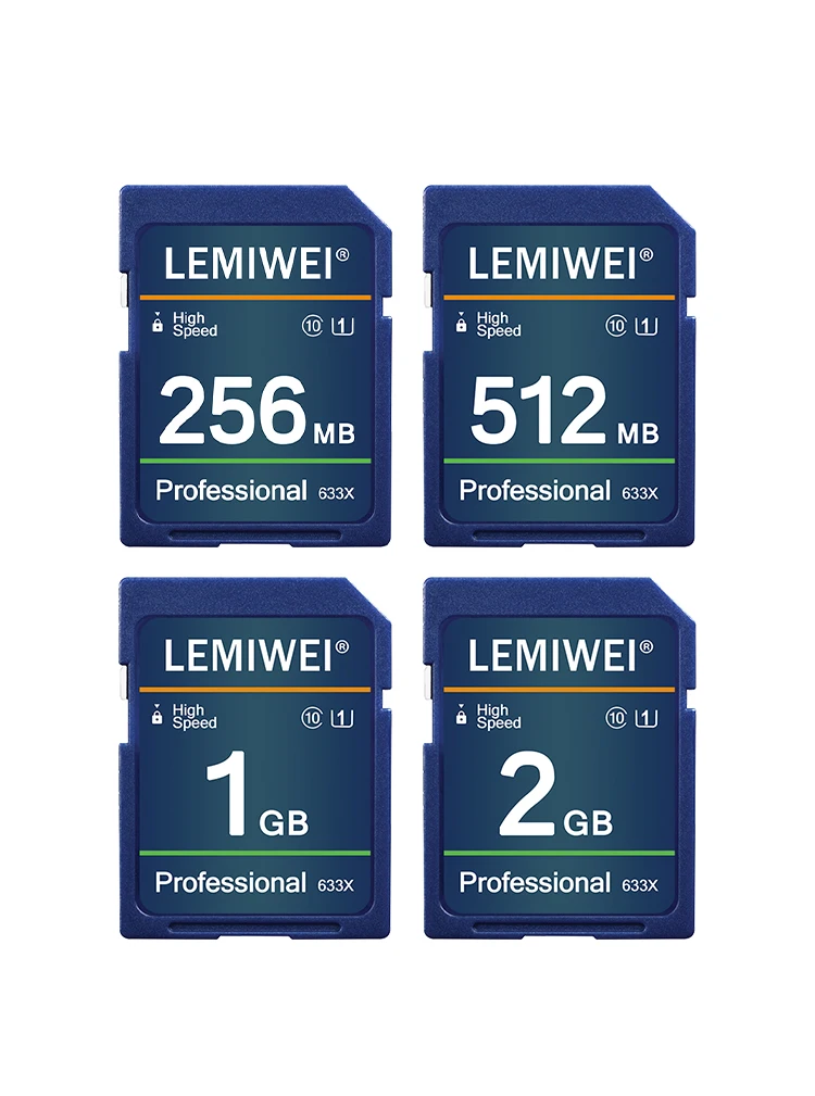 Camera SD Card 256MB 512MB 1GB 2GB High Speed Class 10 U1 Professional 633X SD Card UHS-I LEMIWEI Memory Card For Camera