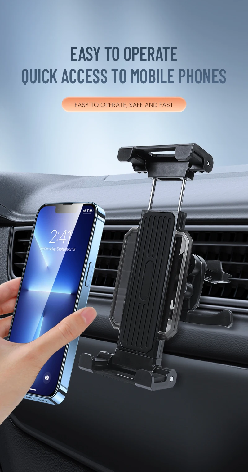 Universal 4-13 Inch Car Air Vent Tablet Stand 360 Rotating Holder Mount For iPhone iPad Pro Air Mini Xiaomi Samsung Tab PC Phone