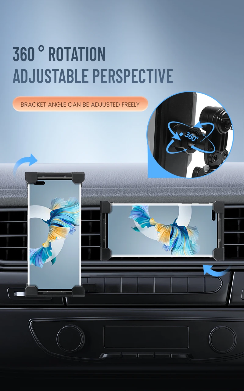 Universal 4-13 Inch Car Air Vent Tablet Stand 360 Rotating Holder Mount For iPhone iPad Pro Air Mini Xiaomi Samsung Tab PC Phone