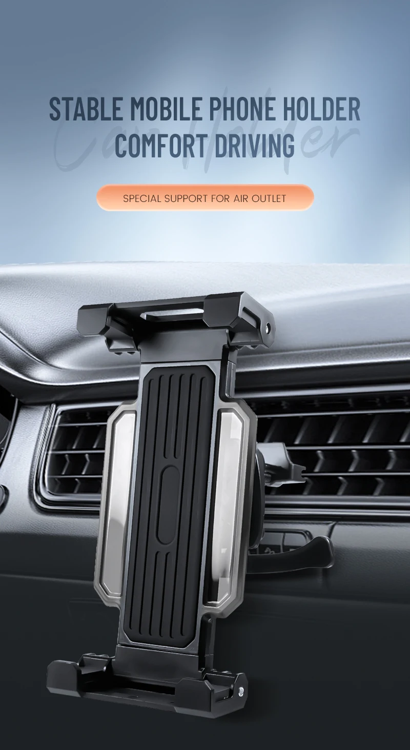 Universal 4-13 Inch Car Air Vent Tablet Stand 360 Rotating Holder Mount For iPhone iPad Pro Air Mini Xiaomi Samsung Tab PC Phone